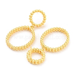 Rack Plating Brass Ring Dangle Stud Earrings&nbsp;EJEW-A028-48G