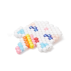 手作りの織機模様 シード ビーズ  ユニコーンペンダント  カラフル  23x17x2mm  穴：0.7mm&nbsp;PALLOY-MZ00116