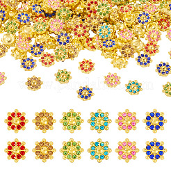 200本合金ラインストーンカボション  花  ミックスカラー  12x5mm&nbsp;FIND-TA0008-43