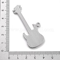 合金エナメルビッグサイズペンダントトップ  ステンレス鋼色  ギター  56x26x2mm  穴：3mm&nbsp;FIND-M078-04B-P