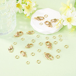 10Pcs 2 Styles Brass Lobster Claw Clasps&nbsp;KK-TA0009-15