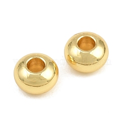 真鍮ビーズ  ロンデル  ラックめっき  長持ちメッキ  鉛フリー＆カドミウムフリー  18KGP本金メッキ  6x4mm  穴：2mm&nbsp;KK-CBA78C7-28B-G