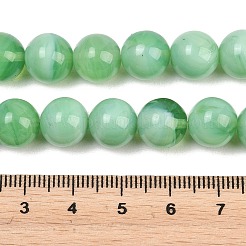 手作りランプワークビーズ連  模造ヒスイビーズ  ラウンド  ライム  10~10.5mm  穴：0.5mm  約36~38個/連  13.98~15.35''（35.5~39センチメートル）&nbsp;LAMP-B056-10mm-02