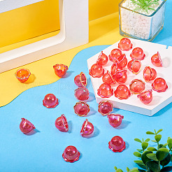 30Pcs UV Plating Acrylic Bead Caps&nbsp;PACR-TA0001-17G