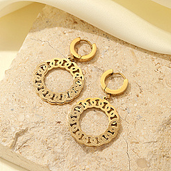 304 Stainless Steel Dangle Hoop Earrings&nbsp;RT4802