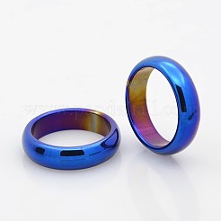 非磁性の合成ヘマタイトワイドバンドリングを電気めっき  ミックスカラー  19mm&nbsp;RJEW-J006B-M