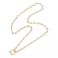 4MM 304 Stainless Steel Paperclip Chain Necklaces with Spring Ring Clasps&nbsp;NJEW-JN05708