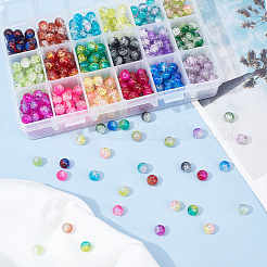 DIY Baking Paint Crackle Glass Beads Stretch Bracelet Making Kits&nbsp;DIY-PH0004-54B