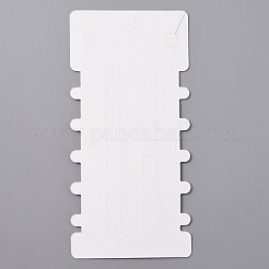 紙のヘアクリップディスプレイカード  王冠模様の長方形  ホワイト  14.5x7x0.05cm  穴：8mm  100PCS /セットについて。&nbsp;CDIS-WH0006-09