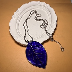 Vintage European Zinc Alloy Enamel Leaf Pendant Necklaces for Women Men&nbsp;IL1347