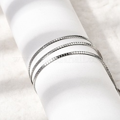 男女兼用 12mm 304ステンレススチール製フラットチェーンネックレス 1.5個  変色なし  ステンレス鋼色  17.72インチ（45cm）&nbsp;NJEW-H093-14P