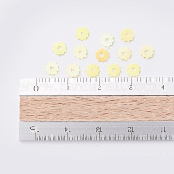 オーナメントアクセサリープラスチック製スパンコール/スパンコールビーズ  ギア  きいろ  4~5x0.1mm  穴：1mm&nbsp;PVC-E001-03-RC01
