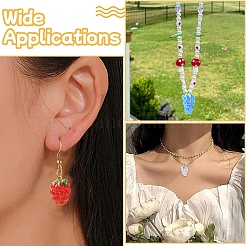 3個の手作りランプワークビーズ  ブドウ  クリムゾン  17~19x14~15mm  穴：1.6mm&nbsp;LAMP-YW0001-73A-01
