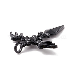 ゴシックスタイルの合金ペンダント  剣と剣  電気泳動黒  44x34.5x3mm  穴：4mm&nbsp;PALLOY-F281-21EB