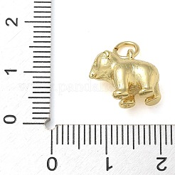 ラックメッキ真鍮チャーム  長持ちメッキ  鉛フリー＆カドミウムフリー  クマのチャーム  丸カン付き  18KGP本金メッキ  10.5x13x7mm  穴：3mm&nbsp;KK-K392-21G