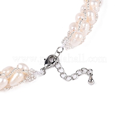 Natural Cultured Freshwater Pearl Beads Necklaces & Bracelets Jewelry Sets&nbsp;SJEW-N039-01