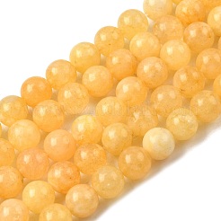 天然染め白翡翠ビーズ連売り  ラウンド  ゴールド  8.5mm  穴：0.8mm  約45~46個/連  14.69''~15.04''（37.3~38.2センチメートル）&nbsp;G-M402-C03-25