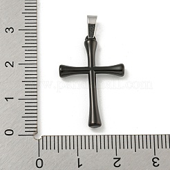 304ステンレスペンダント  クロスチャーム  ブラック  27x17.5x3mm  穴：5x2.5mm&nbsp;STAS-F307-19EB