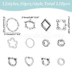 120Pcs 12 Styles Alloy Bead Frame&nbsp;FIND-WR0012-44