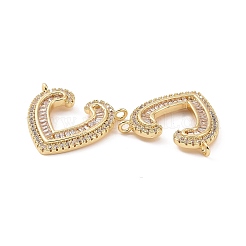 Brass Pave Clear Cubic Zirconia Pendants&nbsp;KK-E068-VC477