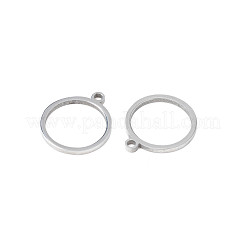 変色しない304ステンレススチールチャーム  リング  ステンレス鋼色  12.5x11x1mm  穴：1.4mm&nbsp;STAS-N095-107