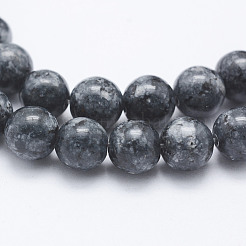 天然染色ゴマジャスパービーズ連売り  染め  ラウンド  ブラック  8~8.5mm  穴：1mm  約47~49個/連  14.5インチ〜14.9インチ（37~38cm）&nbsp;G-E443-A08