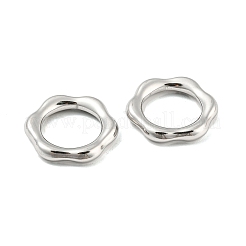 変色しない304ステンレススチール製リンクリング  花  ステンレス鋼色  20x19x3.5mm  内径：12.5mm&nbsp;LS-STAS-I202-03P