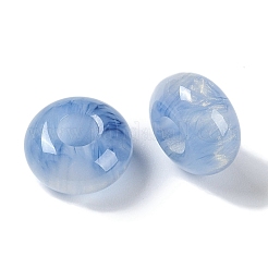 ツートン樹脂ヨーロピアンビーズ  大穴ビーズ  ロンデル  藤紫色  13.5x8mm  穴：5mm&nbsp;RESI-F055-09D