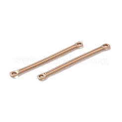 イオンプレーティング（IP）304ステンレススチールコネクタチャーム  バーリンク  ローズゴールド  25x2.5x1.2mm  穴：1.2mm&nbsp;STAS-Q323-06C-RG