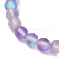 5Pcs 5 Colors Round Synthetic Moonstone Beads Stretch Bracelets&nbsp;BJEW-JB11567