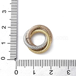 304ステンレススチールリンクリング  三重の円  ミックスカラー  17x5mm  内径：10.5mm&nbsp;STAS-Z128-02M