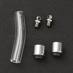 Transparent Glass Vial Pendant Normal Link Connectors&nbsp;GLAA-D004-01P-02