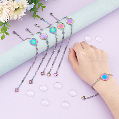 Blank Dome Flat Round Link Bracelet Making Kit&nbsp;DIY-UN0003-83