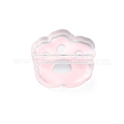 クリアアクリルヨーロピアンビーズ  大穴ビーズ  エナメル  クマの足  ピンク  23x25.5x9mm  穴：4mm&nbsp;OACR-CJC0006-03F