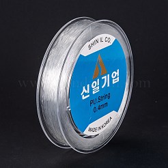 韓国のラウンドクリスタル弾性ストレッチスレッド  ブレスレット用ジェムストーンジュエリービーズクラフト作り  透明  0.4mm  約153.1~164.04ヤード（140~150m）/ロール&nbsp;X-EW-I003-A01-01