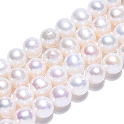 天然養殖淡水パールビーズ連売り  ラウンド  乳白色  6~7mm  穴：0.6mm  約58個/連  13.78インチ（35cm）&nbsp;PEAR-N016-06B