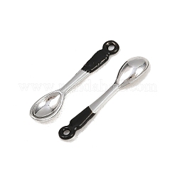 合金エナメルチャーム  プラチナ  スプーン  30.5x6.5x3mm  穴：1.5mm&nbsp;ENAM-B063-01P-02
