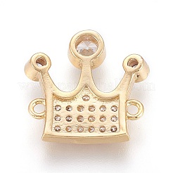 Brass Micro Pave Cubic Zirconia Links&nbsp;ZIRC-F088-016G