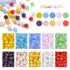 500Pcs 10 Style Opaque Solid Color & Electroplate Glass Beads&nbsp;EGLA-YW0001-20B