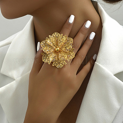 Luxurious Iron Hollow Flower Cuff Ring for Women's Wedding Party Accessories&nbsp;VZ5579