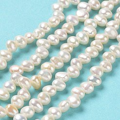 天然養殖淡水パールビーズ連売り  グレード6 A  ライス  パパイヤホイップ  5~6x4~5mm  穴：0.5mm  約77個/連  14.02インチ（35.6cm）&nbsp;PEAR-J007-66