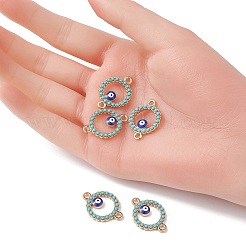 Alloy Enamel Connector Charms with Synthetic Turquoise&nbsp;FIND-YW0003-49