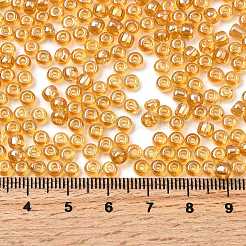 ガラスシードビーズ  透明色は光沢の  ラウンド  ペルー  4x2~3mm  穴：1.2mm  約6480個/ポンド&nbsp;SEED-XCP0001-33