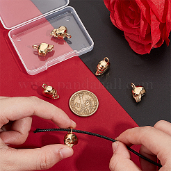 レトロ304ステンレススチールペンダント6個  スカルチャーム  ゴールドカラー  20.5x9.5x13.5mm  穴：3mm&nbsp;STAS-UN0060-20G