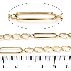 304ステンレススチール楕円リンクチェーン  イオンプレーティング（ip）  ハンダ付け  スプールで  18KGP本金メッキ  20x5x1mm  10 m /ロール&nbsp;CHS-C015-05G