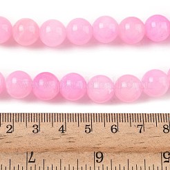 天然石馬山ジェイドラウンドビーズ連売り  染め  パールピンク  10mm  穴：1mm  約41個/連  15.7インチ&nbsp;G-D263-10mm-XS23-01