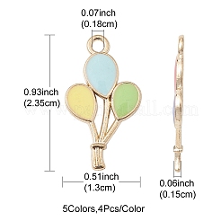 20Pcs 5 Colors Alloy Enamel Pendants&nbsp;ENAM-YW0002-82