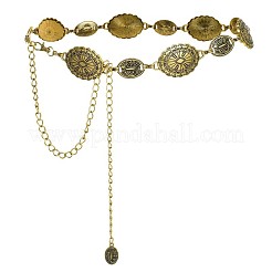 Boho Alloy Oval Flower Link Chain Waist Chains for Woman&nbsp;WG29A3A-01