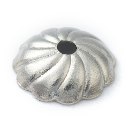 変色しない304ステンレススチールビーズキャップ  花弁のない  花  ステンレス鋼色  7.2x2mm  穴：1.2mm&nbsp;STAS-H149-26A-P