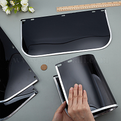 PCプラスチック安全フェイスシールド  長方形  ホワイト  200x395x2.5mm  穴：7.5x18.5mmと7.5x17mm&nbsp;FIND-WH0816-093B